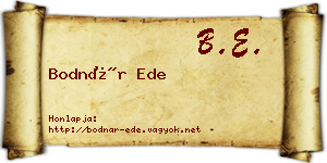 Bodnár Ede névjegykártya